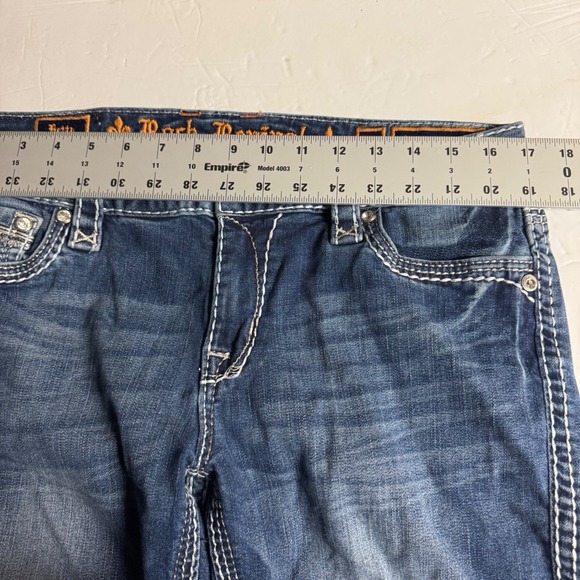 Rock Revival Easy Skinny Jeans Women Denim Rhinestone Embellished Size 30 (tag) - Picture 6 of 10